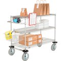 Nexel Chrome Curbside Cart w/3 Shelves & Pneumatic Casters, 24L x 21W x 43H CS21243CP